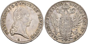 1 Талер Австрійська імперія (1804-1867) Срібло Francis II, Holy Roman Emperor (1768 - 1835)