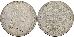 1 Талер Австрійська імперія (1804-1867) Срібло Francis II, Holy Roman Emperor (1768 - 1835)