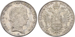 1 Талер Австрійська імперія (1804-1867) Срібло Ferdinand I of Austria (1793 - 1875)