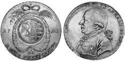 1 Талер Ангальт-Бернбург (1603 - 1863) Срібло Frederick Albert, Prince of Anhalt-Bernburg (1735 – 1796)