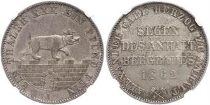 1 Талер Ангальт-Бернбург (1603 - 1863) Срібло Alexander Karl, Duke of Anhalt-Bernburg (1805 – 1863)