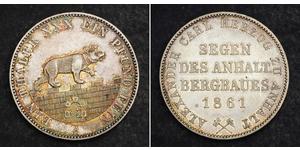 1 Талер Ангальт-Бернбург (1603 - 1863) Срібло Alexander Karl, Duke of Anhalt-Bernburg (1805 – 1863)