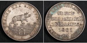 1 Талер Ангальт-Бернбург (1603 - 1863) Срібло Alexander Karl, Duke of Anhalt-Bernburg (1805 – 1863)