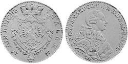 1 Талер Ансбах (1398–1792) Срібло Charles Alexander, Margrave of Brandenburg-Ansbach (1736 – 1806)