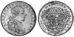 1 Талер Ансбах (1398–1792) Срібло Charles Alexander, Margrave of Brandenburg-Ansbach (1736 – 1806)
