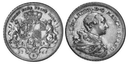1 Талер Ансбах (1398–1792) Срібло Charles Alexander, Margrave of Brandenburg-Ansbach (1736 – 1806)