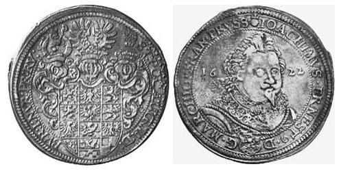 1 Талер Ансбах (1398–1792) Срібло Joachim Ernst, Margrave of Brandenburg-Ansbach (1583 – 1625)