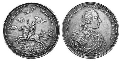 1 Талер Ансбах (1398–1792) Срібло Charles William Frederick, Margrave of Brandenburg-Ansbach (1712 – 1757)
