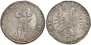 1 Талер Богемія Срібло Фердинанд II Габсбург(1578 -1637)