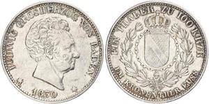 1 Талер Велике герцогство Баден (1806-1918) Срібло Louis I, Grand Duke of Baden (1763 - 1830)