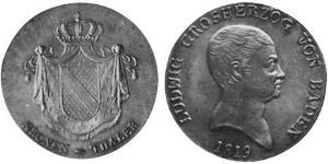 1 Талер Велике герцогство Баден (1806-1918) Срібло Louis I, Grand Duke of Baden (1763 - 1830)