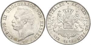 1 Талер Великое герцогство Гессен (1806 - 1918) Срібло Людвіг III (великий герцог Гессену)