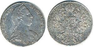 1 Талер Габсбурзька імперія (1526-1804) / Австрія Срібло Maria Theresa of Austria (1717 - 1780)