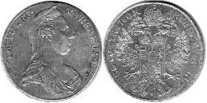 1 Талер Габсбурзька імперія (1526-1804) / Австрія Срібло Maria Theresa of Austria (1717 - 1780)