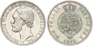 1 Талер Герцогство Мекленбург-Шверин (1352-1918) Срібло Frederick William, Grand Duke of Mecklenburg-Strelitz