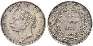 1 Талер Герцогство Нассау (1806 - 1866) Срібло Адольф I (великий герцог Люксембургу)
