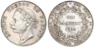1 Талер Герцогство Нассау (1806 - 1866) Срібло Адольф I (великий герцог Люксембургу)