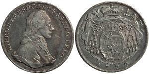 1 Талер Зальцбург (1328 - 1803) / Австрія Срібло Count Hieronymus von Colloredo (1732 - 1812)