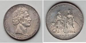 1 Талер Королівство Баварія (1806 - 1918) Срібло Людвиг I (король Баварії)(1786 – 1868)