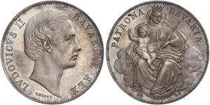 1 Талер Королівство Баварія (1806 - 1918) Срібло Людвіг II (король Баварії)(1845 – 1886)