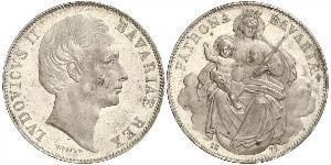 1 Талер Королівство Баварія (1806 - 1918) Срібло Людвіг II (король Баварії)(1845 – 1886)