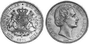 1 Талер Королівство Баварія (1806 - 1918) Срібло Людвіг II (король Баварії)(1845 – 1886)