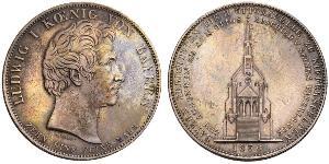 1 Талер Королівство Баварія (1806 - 1918) Срібло Людвиг I (король Баварії)(1786 – 1868)