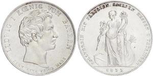 1 Талер Королівство Баварія (1806 - 1918) Срібло Людвиг I (король Баварії)(1786 – 1868)
