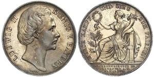 1 Талер Королівство Баварія (1806 - 1918) Срібло Людвіг II (король Баварії)(1845 – 1886)