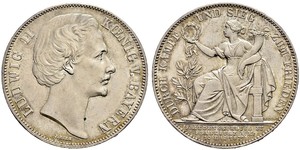 1 Талер Королівство Баварія (1806 - 1918) Срібло Людвіг II (король Баварії)(1845 – 1886)