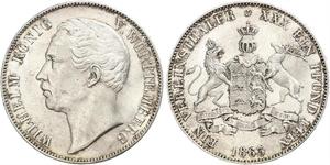 1 Талер Королівство Вюртемберг Срібло William I of Württemberg