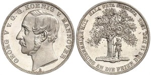 1 Талер Королівство Ганновер (1814 - 1866) Срібло Георг V (король Ганновера) (1819 - 1878)