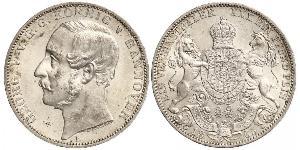 1 Талер Королівство Ганновер (1814 - 1866) Срібло Георг V (король Ганновера) (1819 - 1878)
