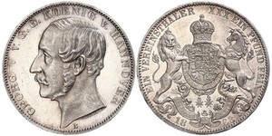 1 Талер Королівство Ганновер (1814 - 1866) Срібло Георг V (король Ганновера) (1819 - 1878)