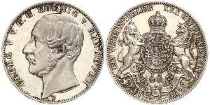 1 Талер Королівство Ганновер (1814 - 1866) Срібло Георг V (король Ганновера) (1819 - 1878)