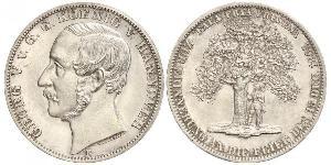 1 Талер Королівство Ганновер (1814 - 1866) Срібло Георг V (король Ганновера) (1819 - 1878)