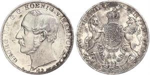 1 Талер Королівство Ганновер (1814 - 1866) Срібло Георг V (король Ганновера) (1819 - 1878)