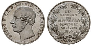1 Талер Королівство Ганновер (1814 - 1866) Срібло Георг V (король Ганновера) (1819 - 1878)