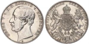 1 Талер Королівство Ганновер (1814 - 1866) Срібло Георг V (король Ганновера) (1819 - 1878)