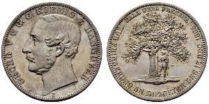 1 Талер Королівство Ганновер (1814 - 1866) Срібло Георг V (король Ганновера) (1819 - 1878)
