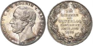 1 Талер Королівство Ганновер (1814 - 1866) Срібло Георг V (король Ганновера) (1819 - 1878)
