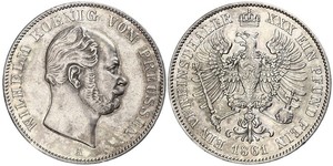 1 Талер Королівство Пруссія (1701-1918) Срібло Wilhelm I, German Emperor (1797-1888)