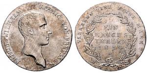 1 Талер Королівство Пруссія (1701-1918) Срібло Фрідрих Вільгельм III, король Пруссії  (1770 -1840)