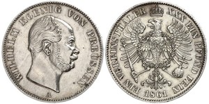 1 Талер Королівство Пруссія (1701-1918) Срібло Wilhelm I, German Emperor (1797-1888)