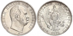 1 Талер Королівство Пруссія (1701-1918) Срібло Wilhelm I, German Emperor (1797-1888)