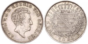 1 Талер Королівство Саксонія (1806 - 1918) Срібло 