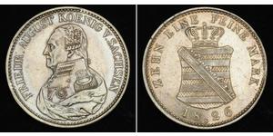 1 Талер Королівство Саксонія (1806 - 1918) Срібло Фрідріх Август І Саксонський