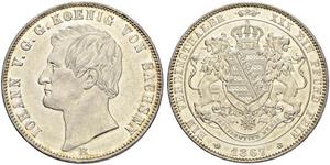 1 Талер Королівство Саксонія (1806 - 1918) Срібло John of Saxony