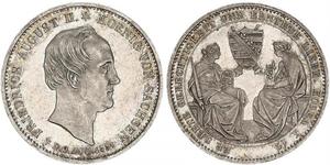 1 Талер Королівство Саксонія (1806 - 1918) Срібло Фрідріх Август II (король Саксонії)