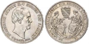 1 Талер Королівство Саксонія (1806 - 1918) Срібло Фрідріх Август II (король Саксонії)